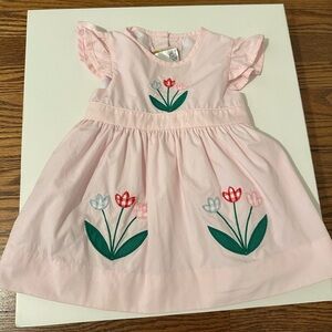 The Beaufort Bonnet Company Girls' Pink Tulip Embroidered Dress